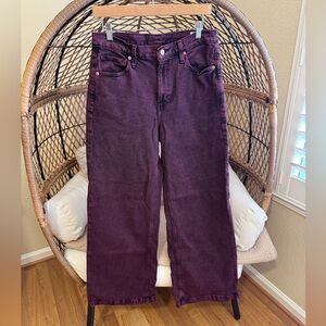 Gap High Rise Stride Wide Leg Jeans Red Purple Wine 29 / 8 Regular